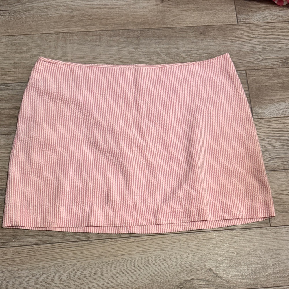 Lilly Pulitzer Pink Seersucker Mini Skirt